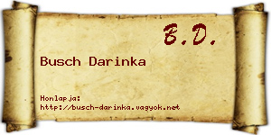 Busch Darinka névjegykártya